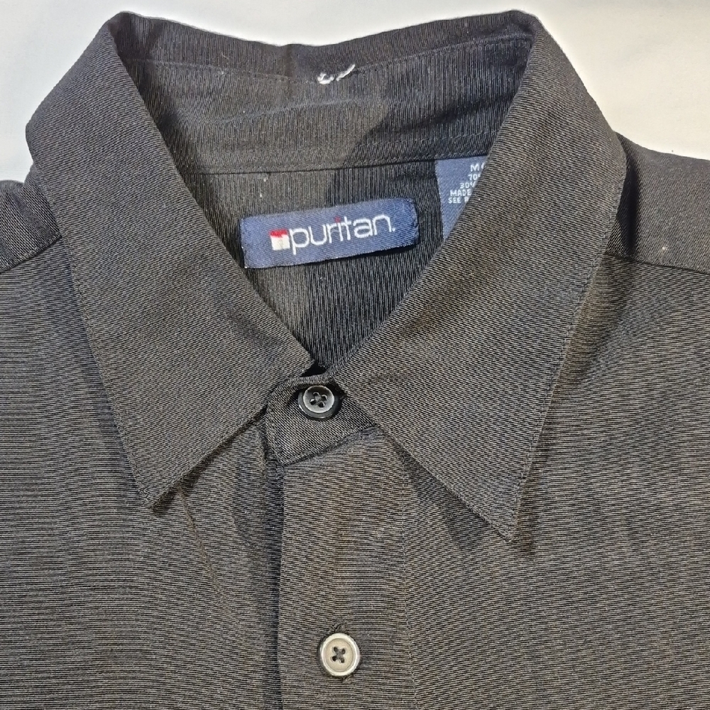 Puritan Mens Black Short Sleeve Polo Shirt